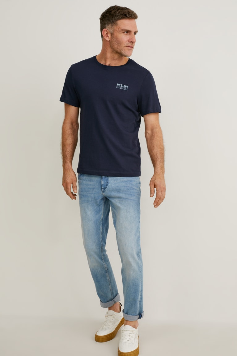 Dark Blue C&A Mustang Men's T-shirts | KBYER-3957