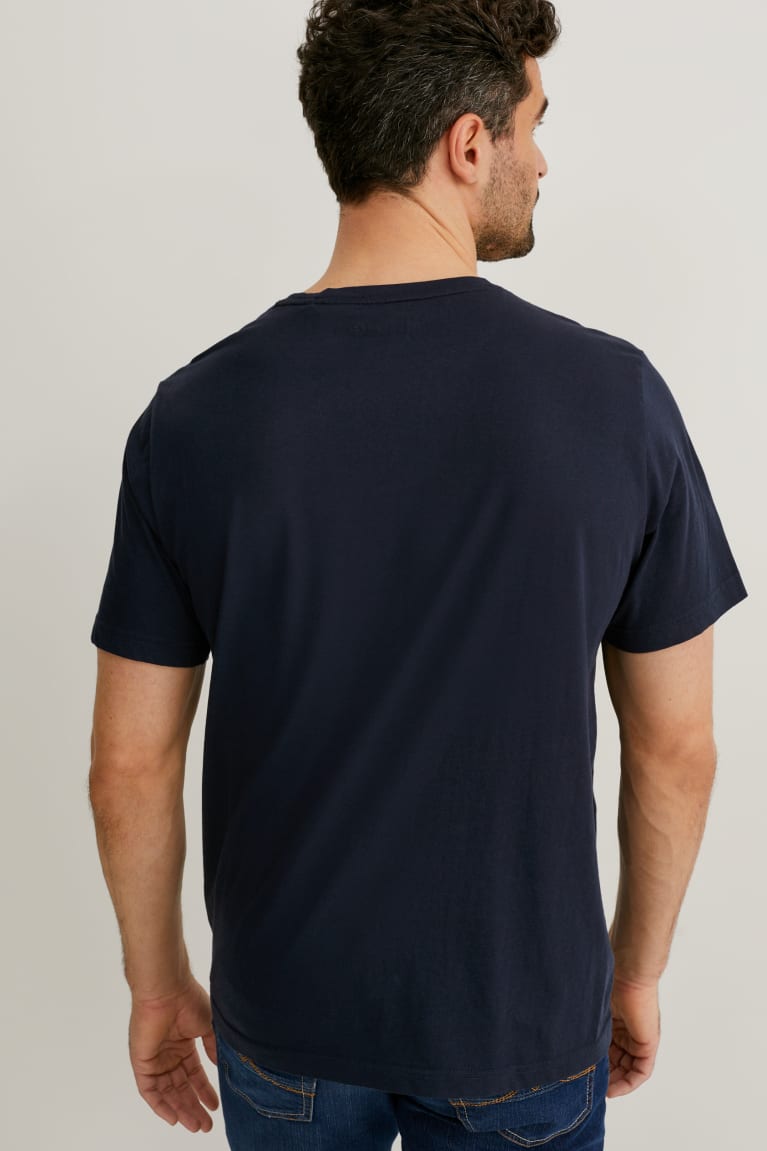 Dark Blue C&A Mustang Men's T-shirts | PTZXC-0182