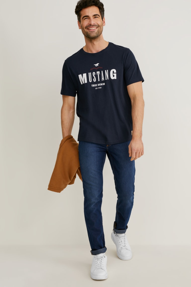 Dark Blue C&A Mustang Men's T-shirts | PTZXC-0182