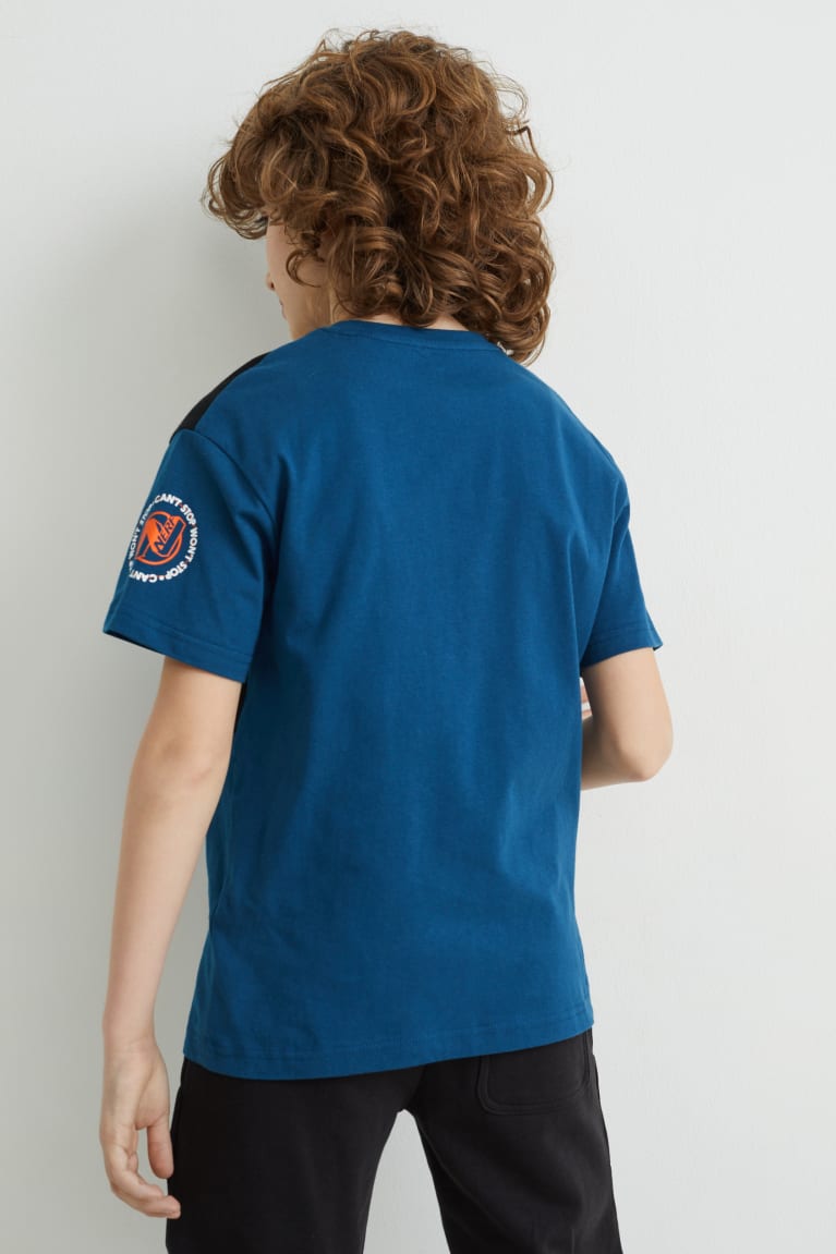 Dark Blue C&A Nerf Sleeve With In-conversion Cotton Boys' T-shirts | HDTKM-1695