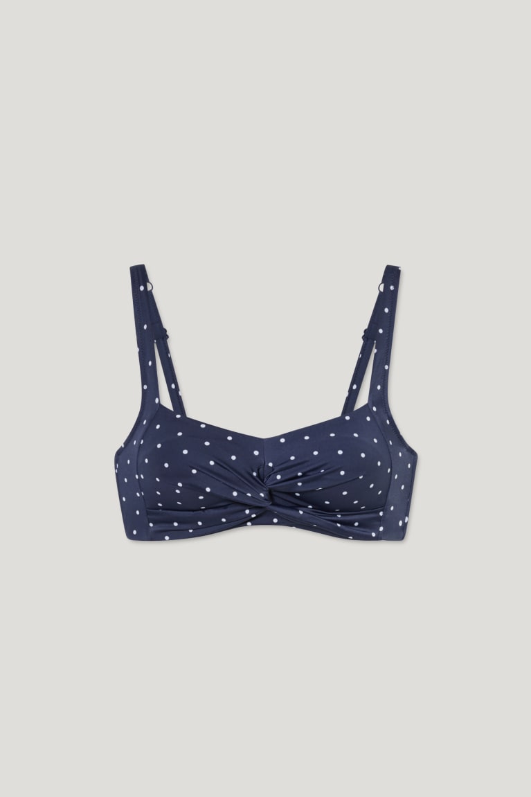 Dark Blue C&A Non-wired Mastectomy Bikini Polka Dot Women's Swimwear | ZFNXP-3510