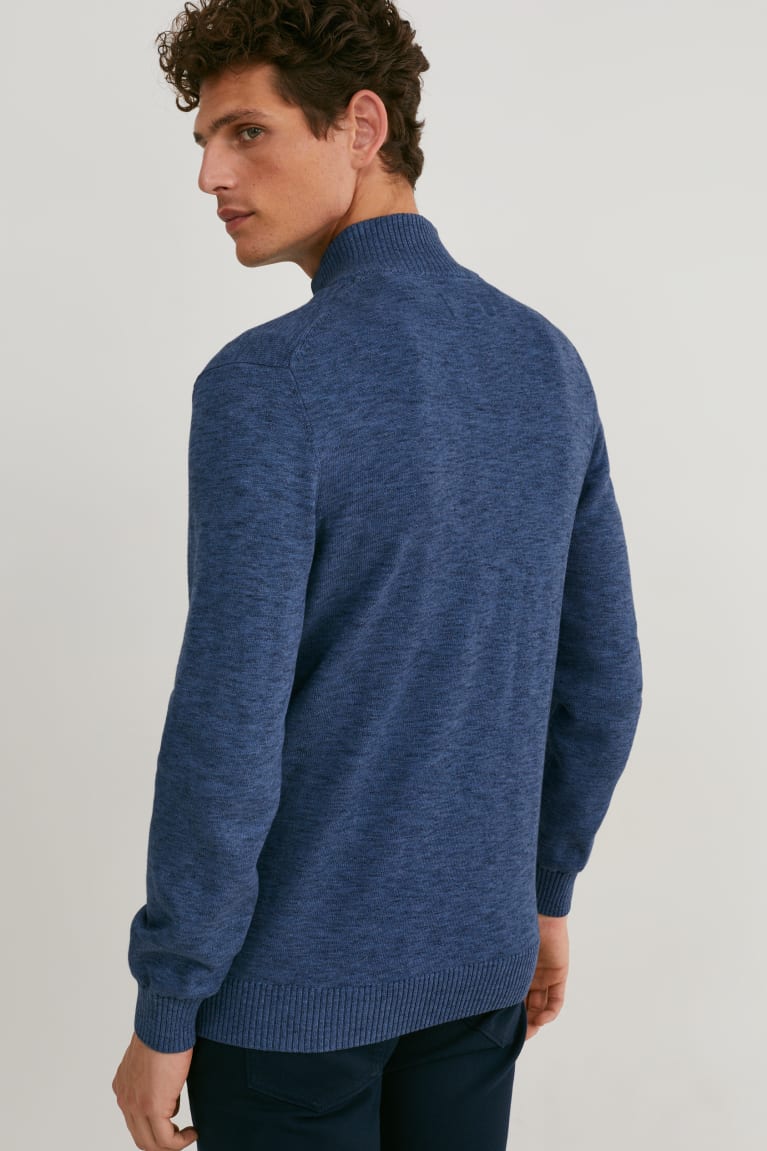 Dark Blue C&A Organic Cotton Men's Cardigan | ABQVP-6308