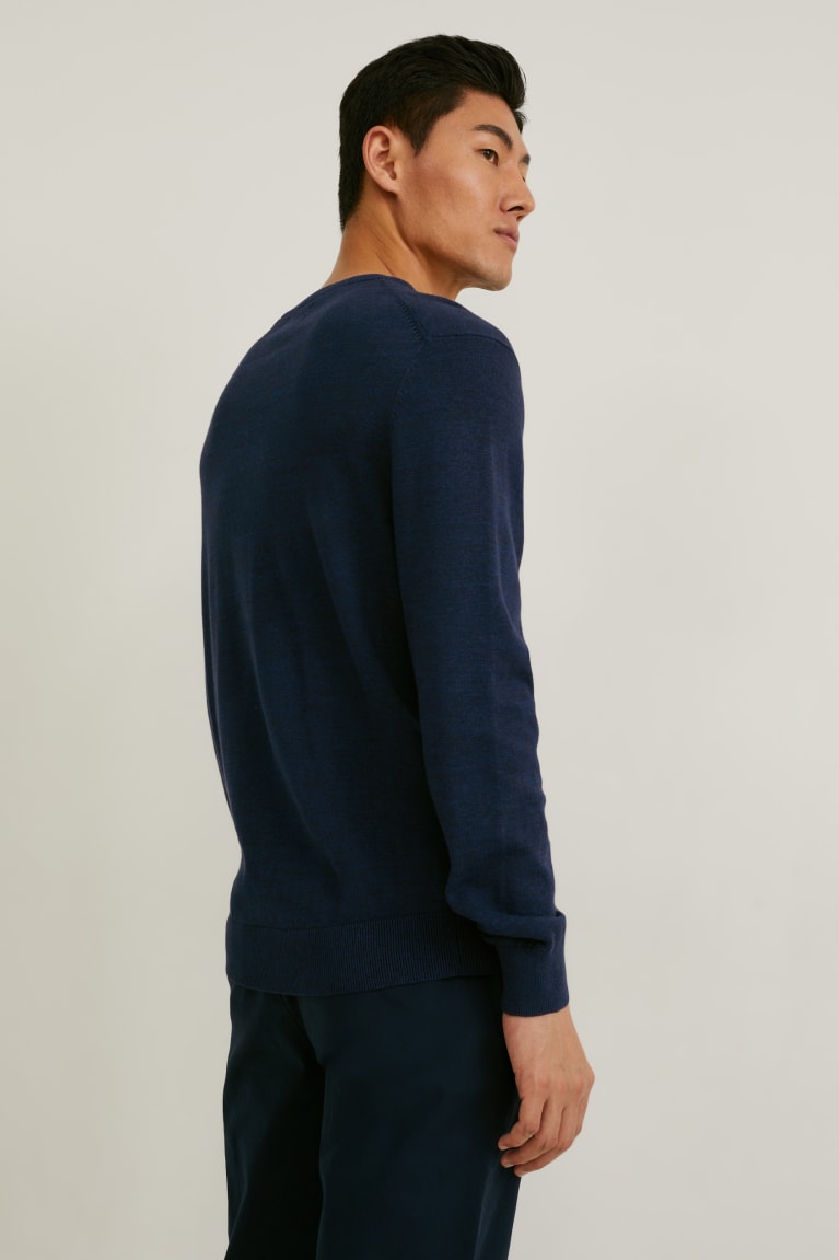 Dark Blue C&A Organic Cotton Men's Jumper | OVAJQ-0982