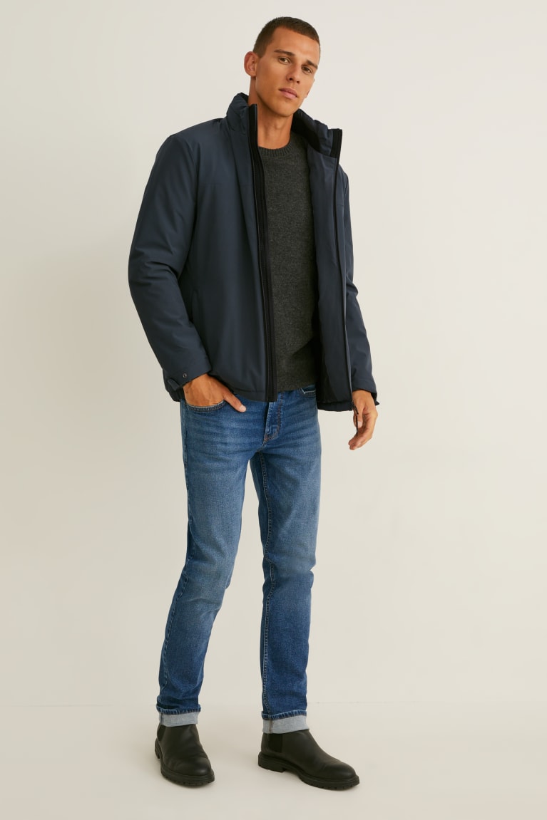 Dark Blue C&A Outdoor With Hood Men's Jackets | LBCSA-9236