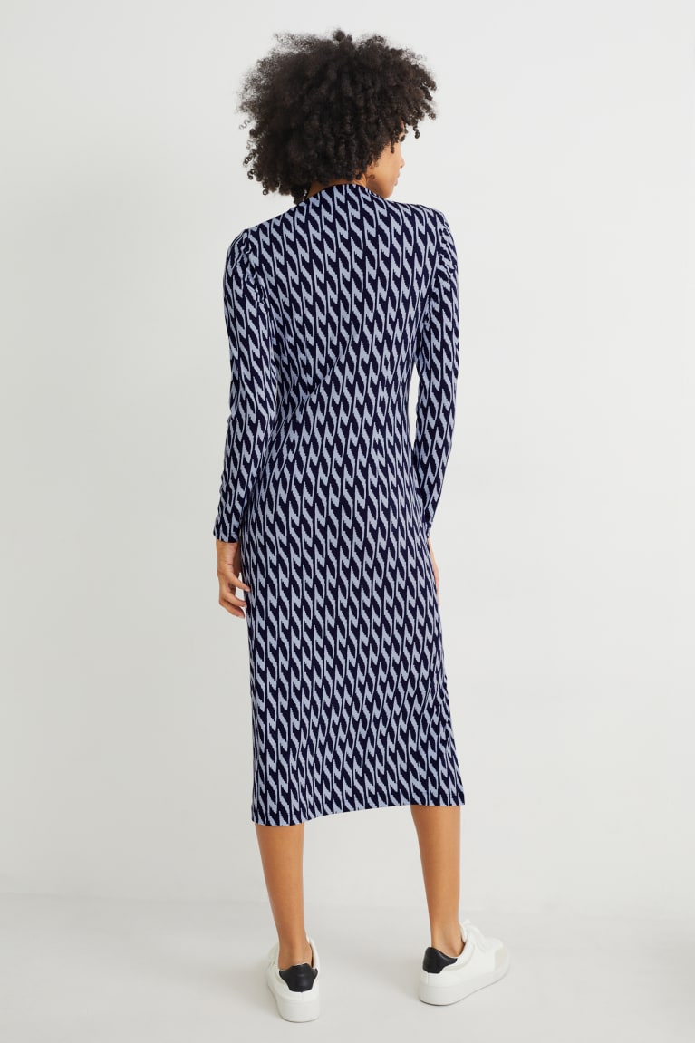 Dark Blue C&A Patterned Women's Dress | NZBJV-0513