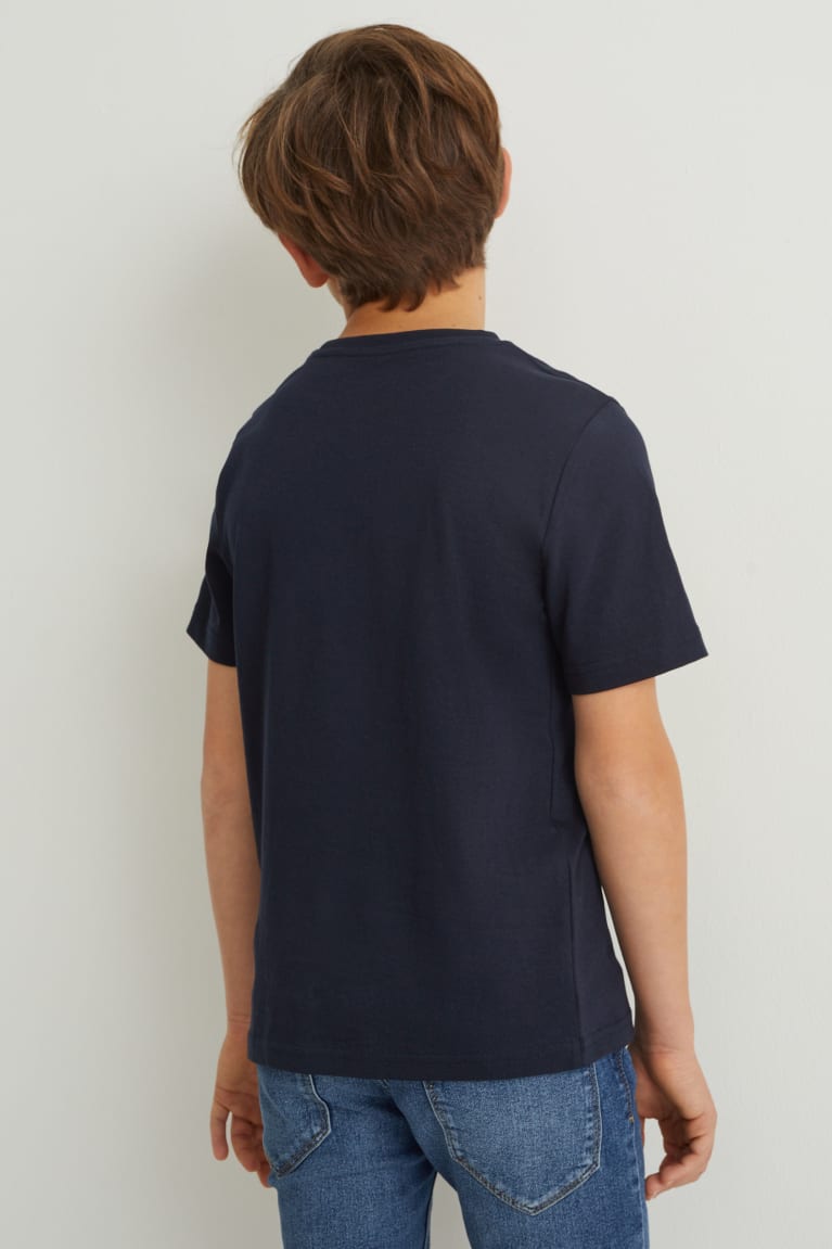 Dark Blue C&A Pokémon Sleeve With In-conversion Cotton Boys' T-shirts | PMQDW-5712