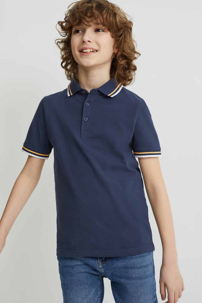 Dark Blue C&A Polo Boys\' Shirts | QBTJN-9417