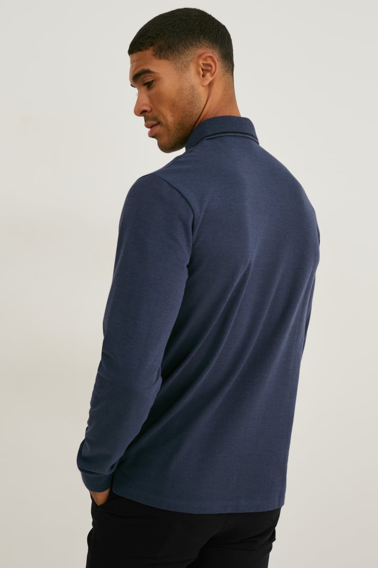 Dark Blue C&A Polo Flex Organic Cotton Lycra® Men's Shirts | LGWCY-2978