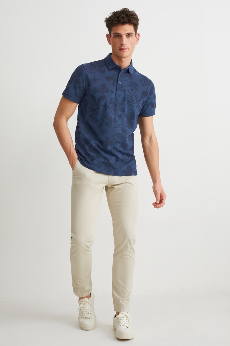 Dark Blue C&A Polo Men's Shirts | KUMXG-6827