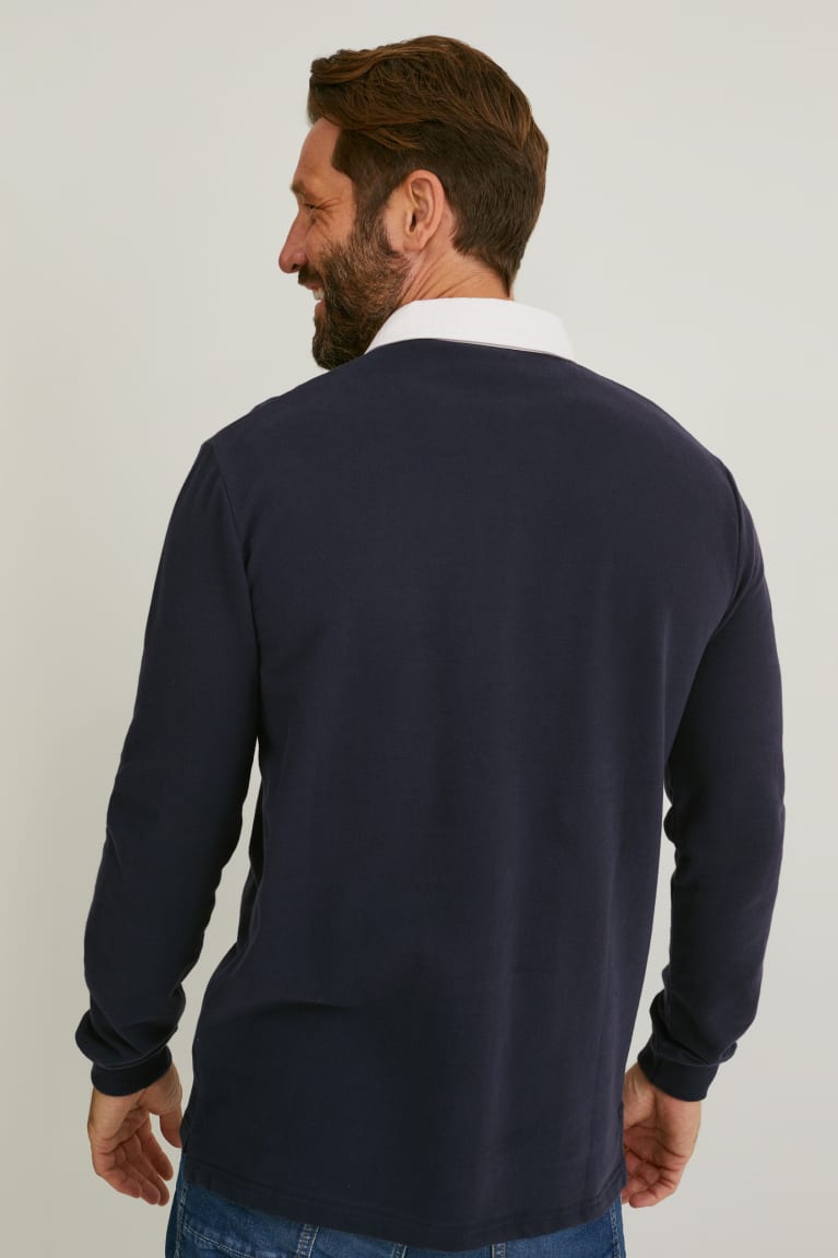 Dark Blue C&A Polo Men's Shirts | YEWAN-3840