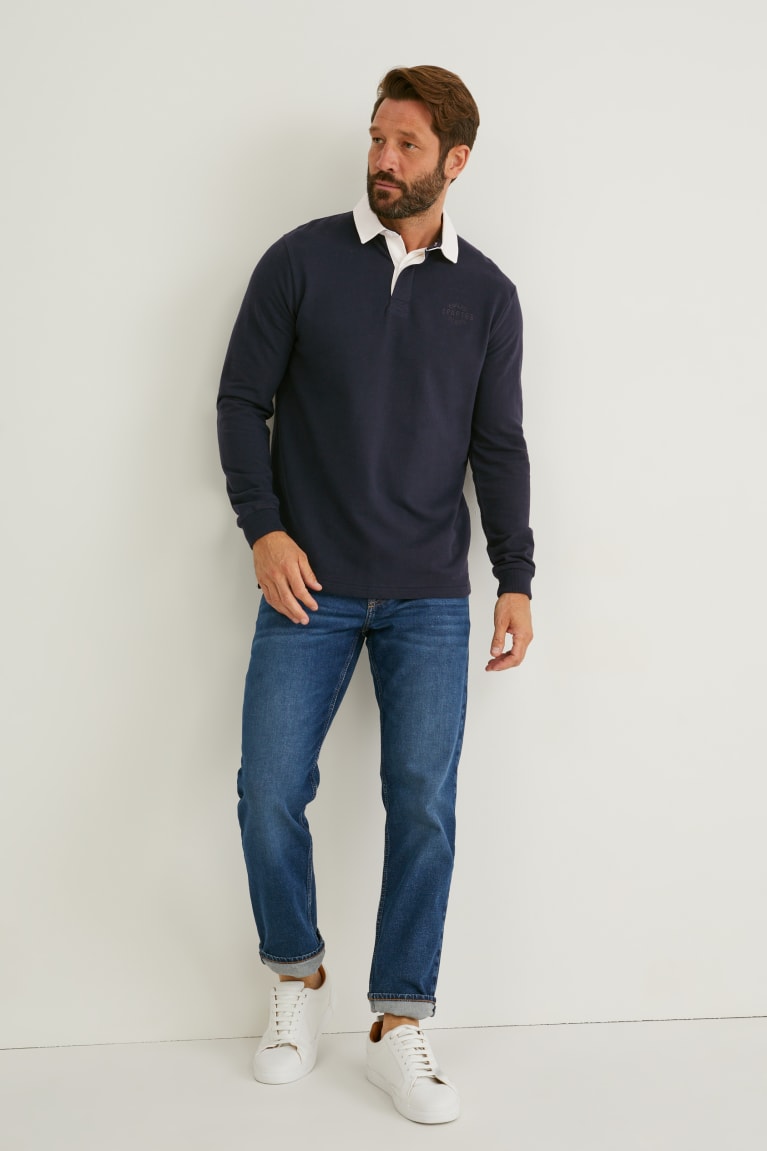 Dark Blue C&A Polo Men's Shirts | YEWAN-3840