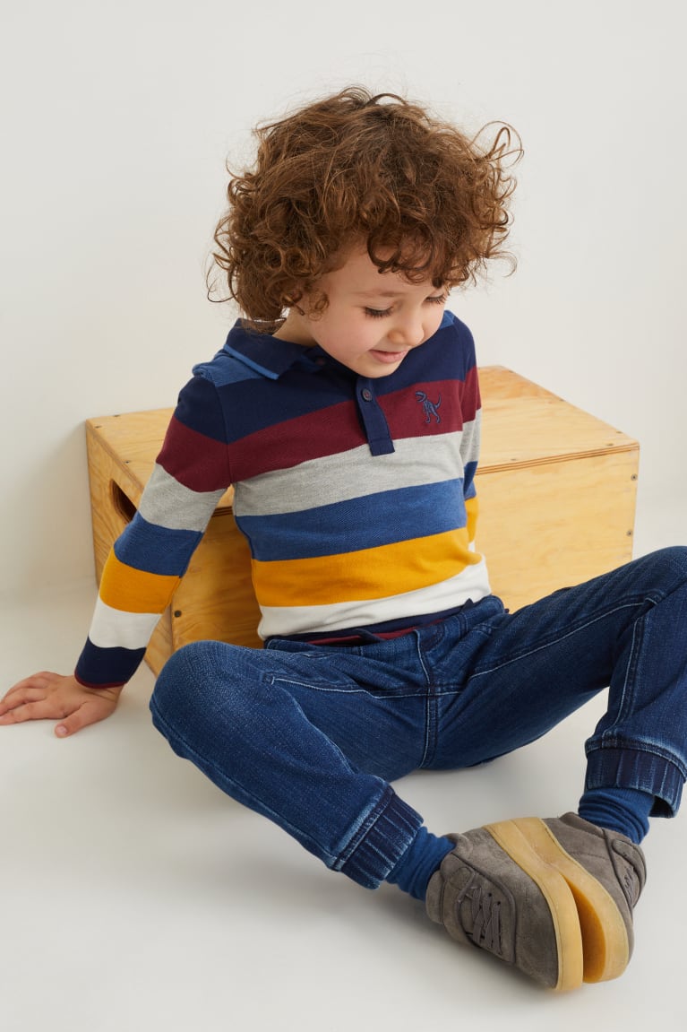 Dark Blue C&A Polo Striped Boys' Shirts | FCSWZ-7902