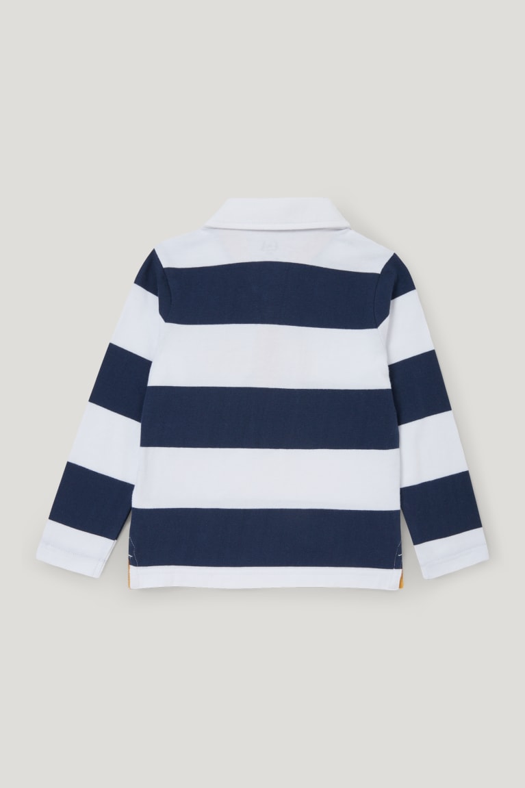 Dark Blue C&A Polo Striped Boys' Shirts | QWSJO-8671