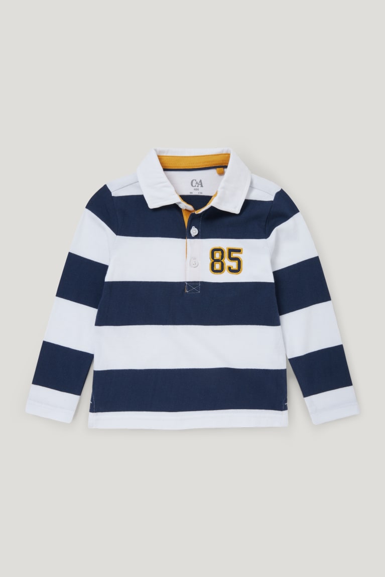 Dark Blue C&A Polo Striped Boys\' Shirts | QWSJO-8671