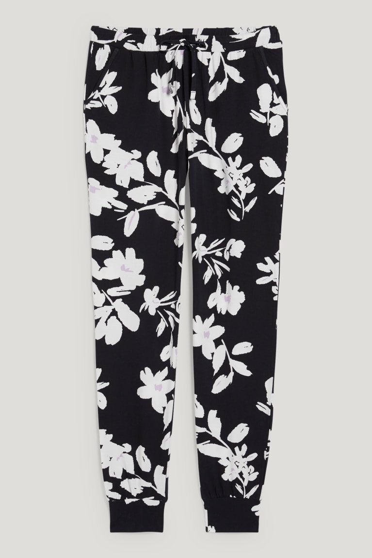 Dark Blue C&A Pyjama Bottoms Floral Women's Nightwear | KTIQV-8152