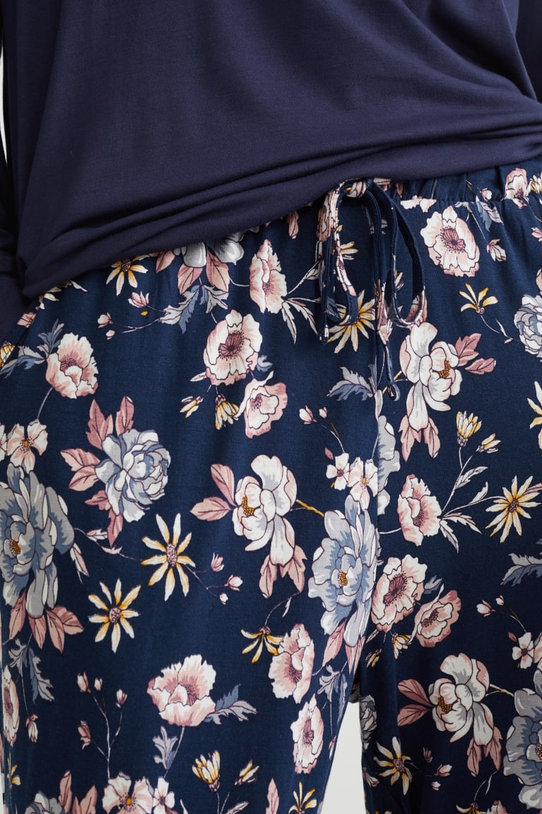 Dark Blue C&A Pyjamas Floral Women's Nightwear | VJNZY-8315