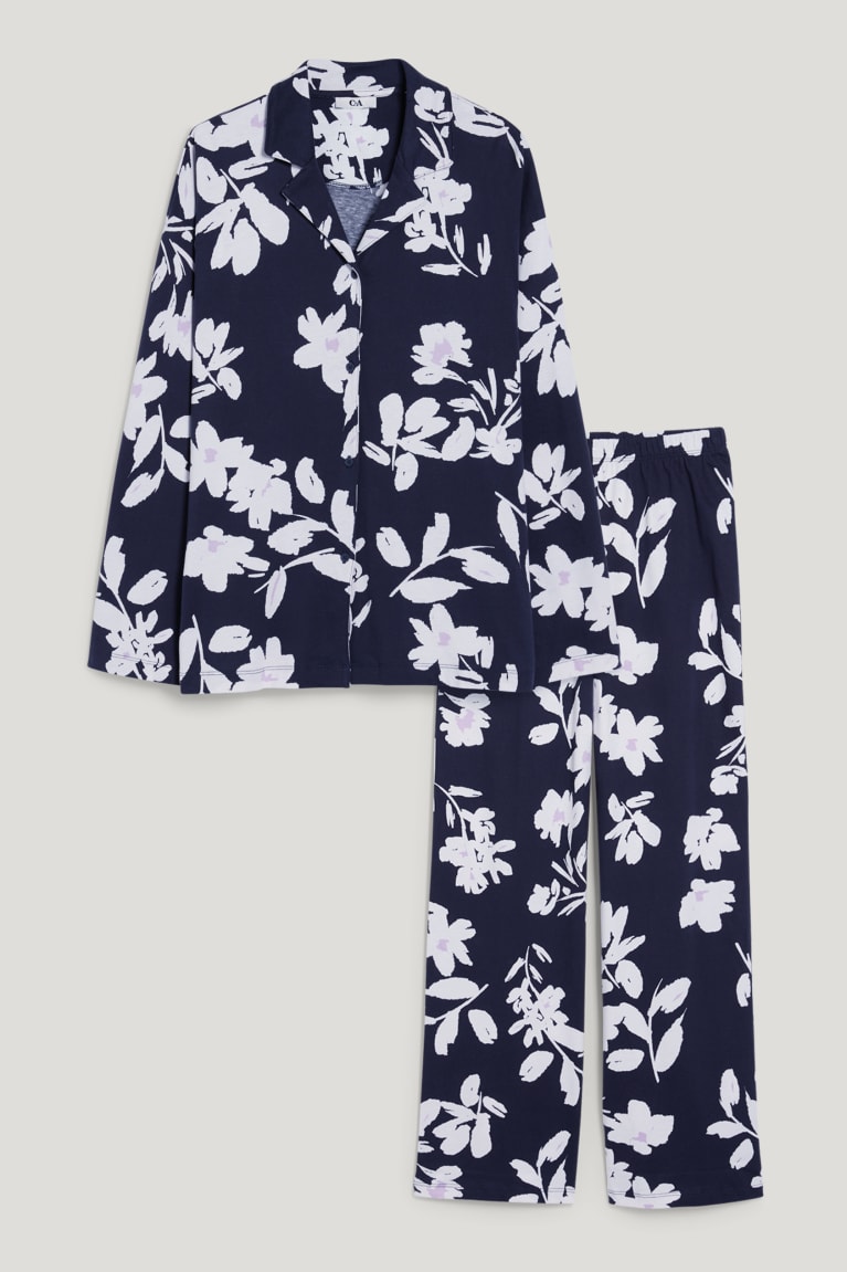 Dark Blue C&A Pyjamas Floral Women's Nightwear | VNOZG-5490