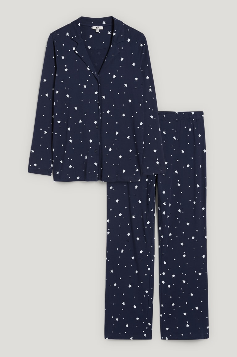 Dark Blue C&A Pyjamas Patterned Women's Nightwear | LVHBD-7914