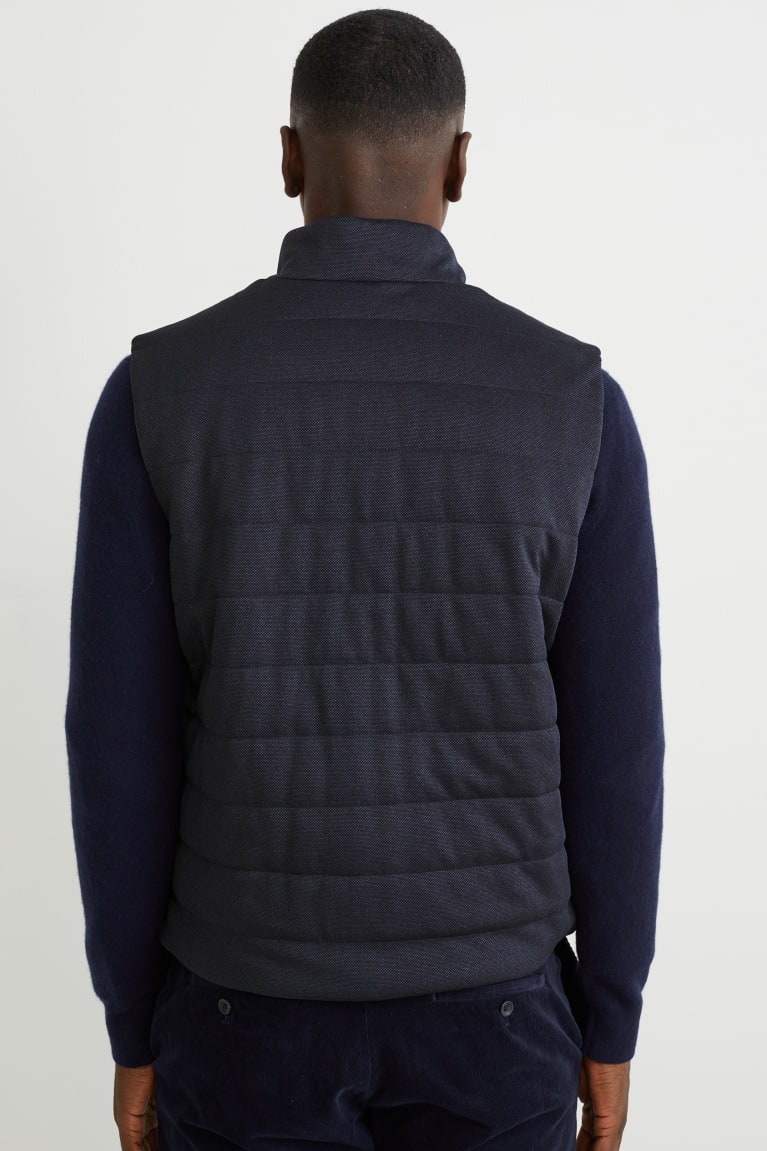 Dark Blue C&A Quilted Gilet Men's Jackets | GYDKI-2718