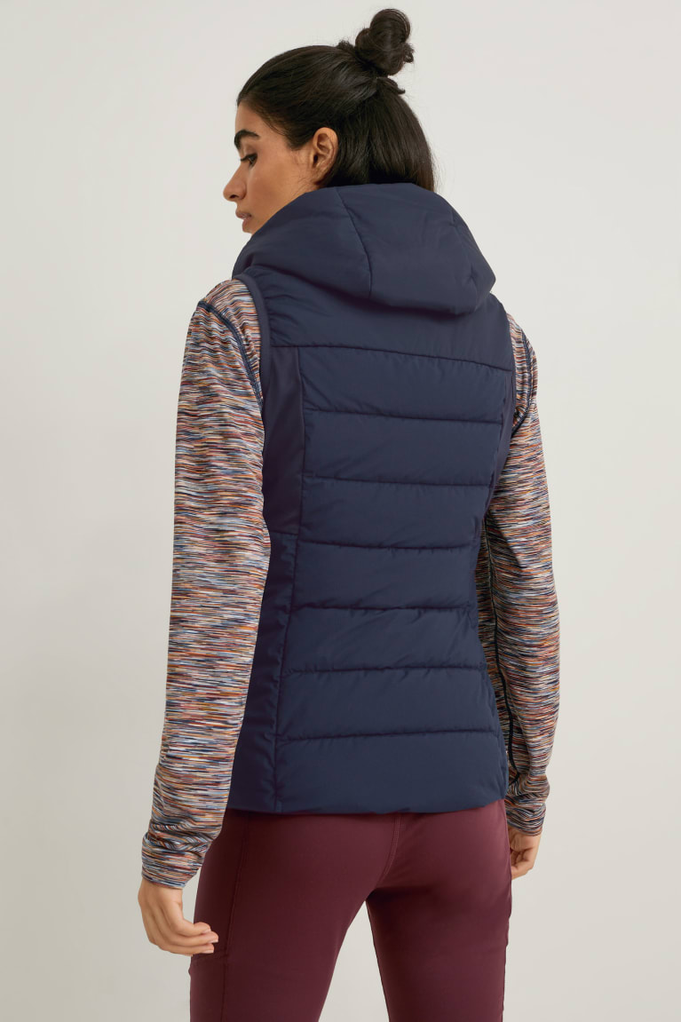 Dark Blue C&A Quilted Gilet With Hood Thermolite® Ecomade Women's Jackets | TQGIA-1698