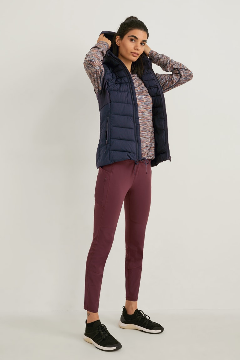 Dark Blue C&A Quilted Gilet With Hood Thermolite® Ecomade Women's Jackets | TQGIA-1698