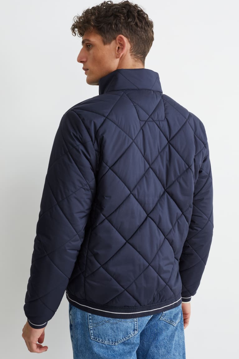 Dark Blue C&A Quilted Lycra® Men's Jackets | XBMJW-6945