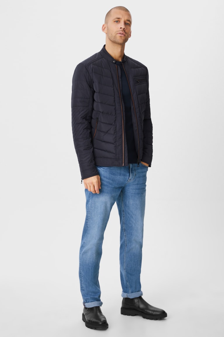 Dark Blue C&A Quilted Men's Jackets | OFKDW-8197