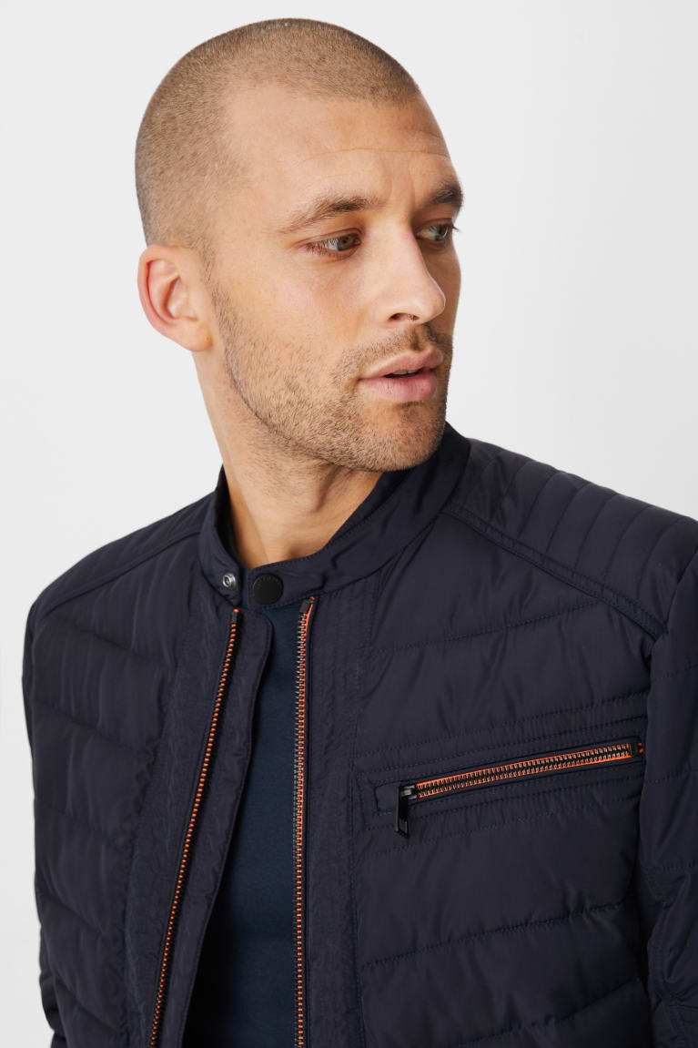 Dark Blue C&A Quilted Men\'s Jackets | OFKDW-8197