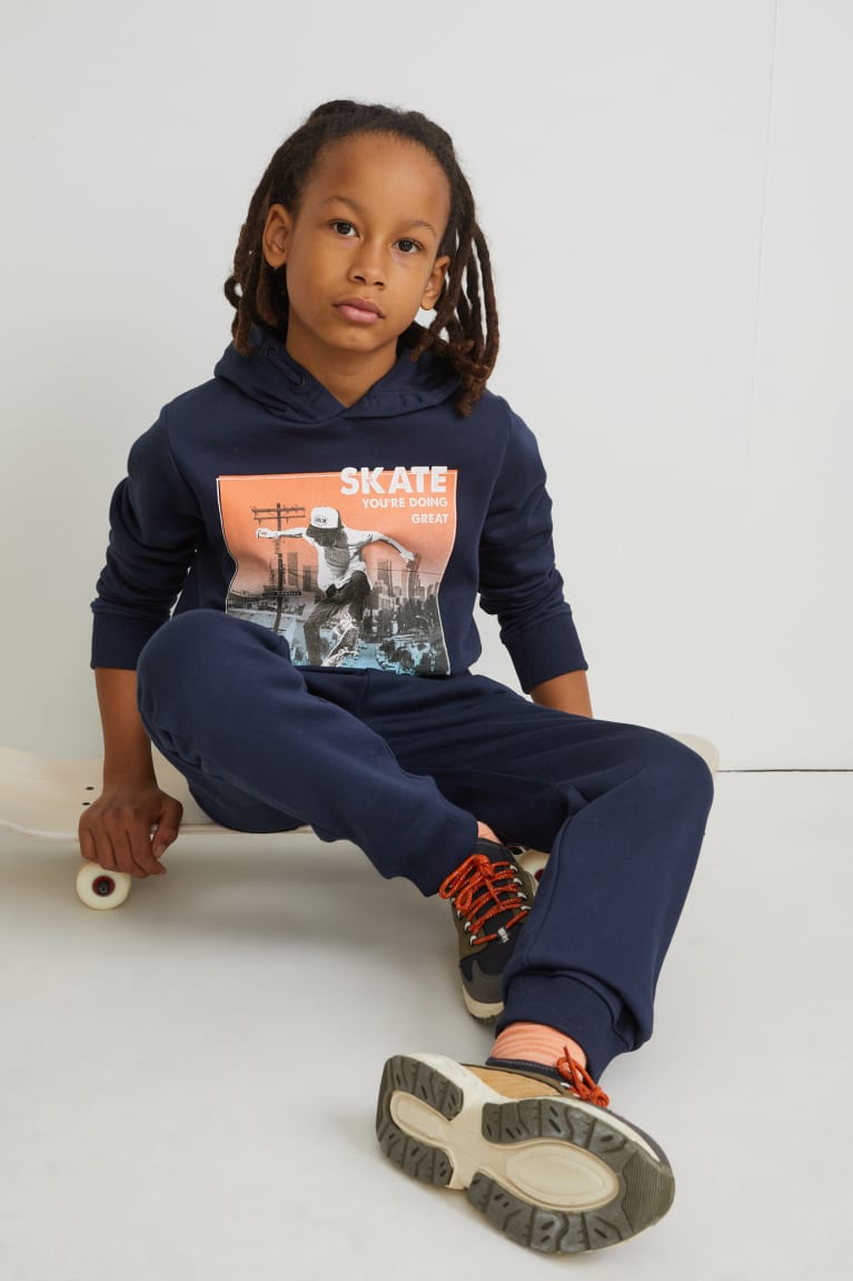 Dark Blue C&A Set And Joggers 2 Piece Girls' Hoodie | NFJCM-1752