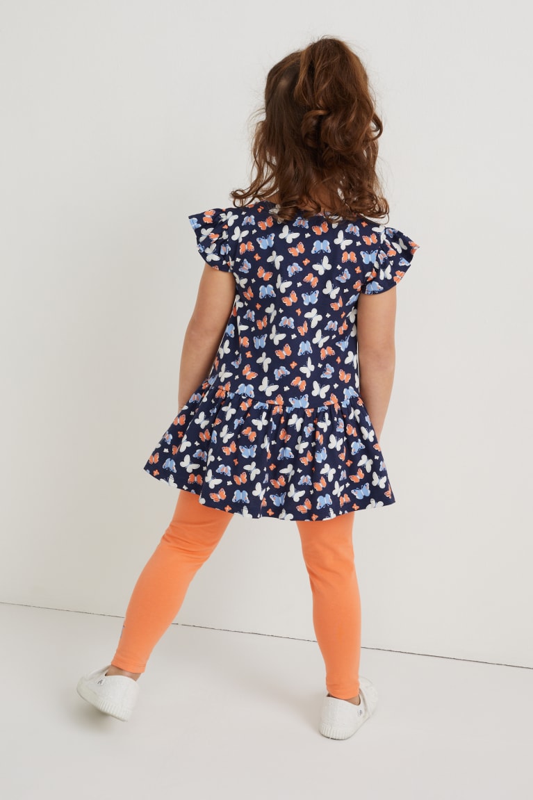 Dark Blue C&A Set, Leggings And Bag 3 Piece Girls' Dress | QOAUH-6935