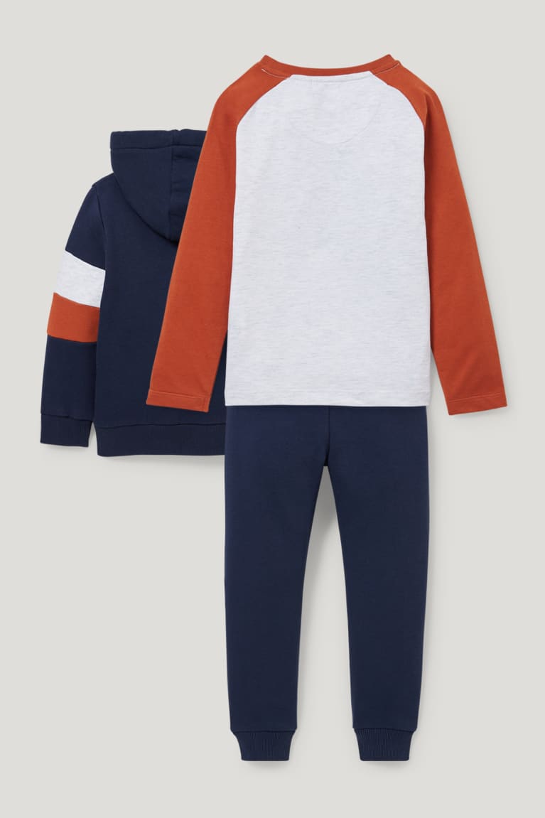 Dark Blue C&A Set, Long Sleeve And Joggers 3 Piece Boys' Trousers | YODGX-3512