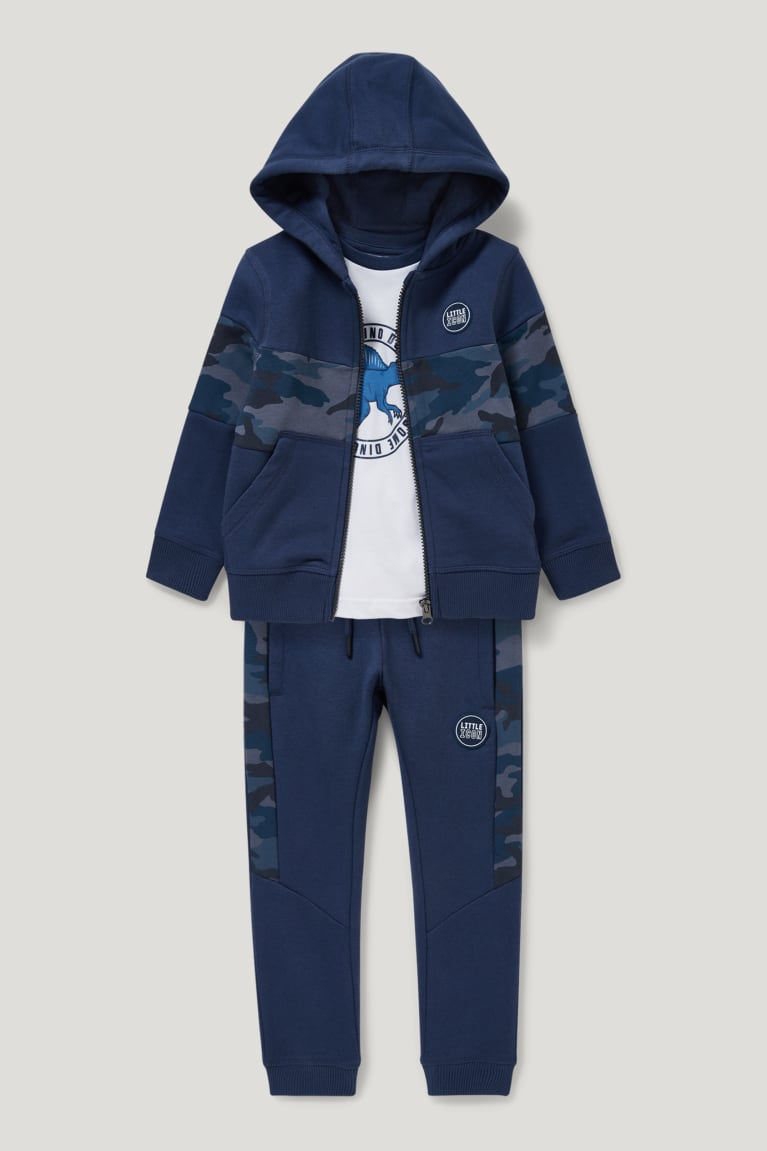 Dark Blue C&A Set Zip-through With Hood, Long Sleeve And Joggers Boys' Trousers | BGUVY-1520