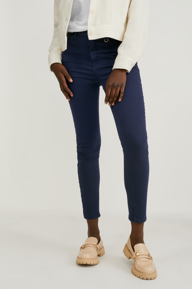 Dark Blue C&A Skinny High Waist One Size Fits More Women's Jeans | EUZLH-3756