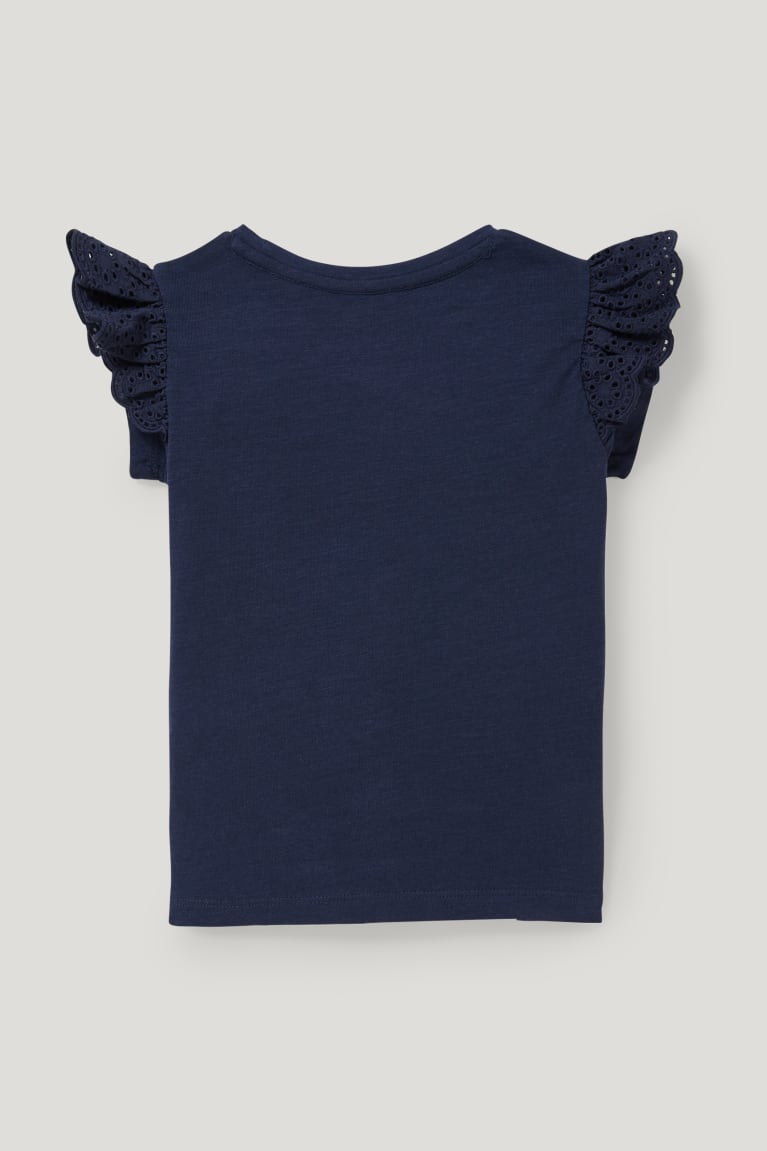 Dark Blue C&A Sleeve Girls' T-shirts | HIGQT-0724