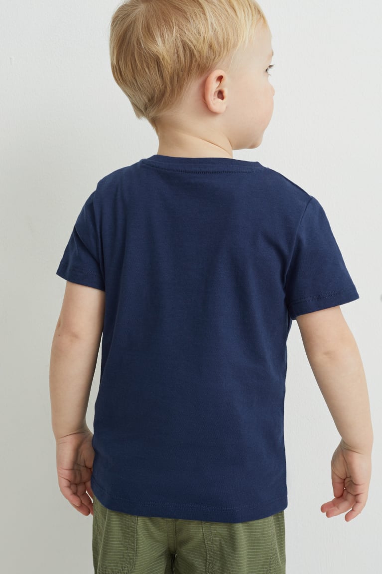 Dark Blue C&A Sleeve With In-conversion Cotton Shiny Boys' T-shirts | UDOWI-8162