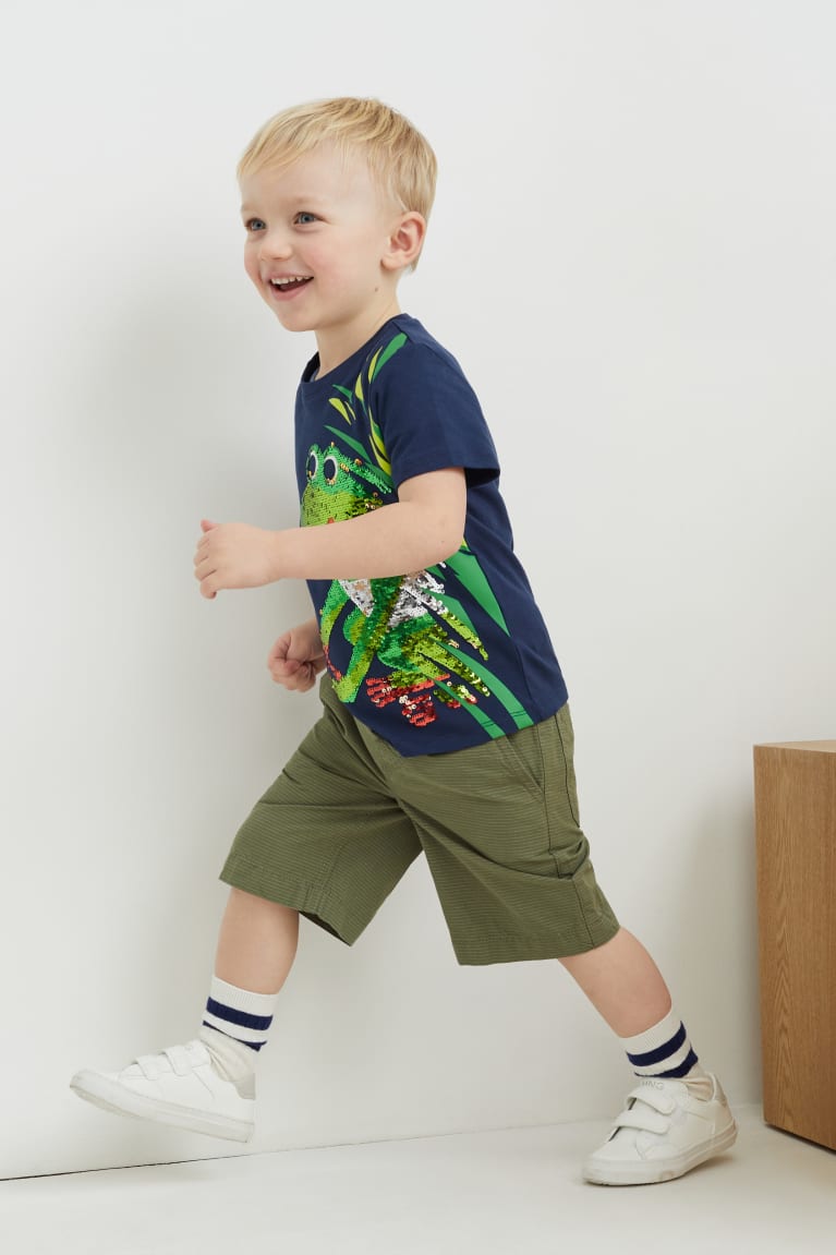 Dark Blue C&A Sleeve With In-conversion Cotton Shiny Boys' T-shirts | UDOWI-8162