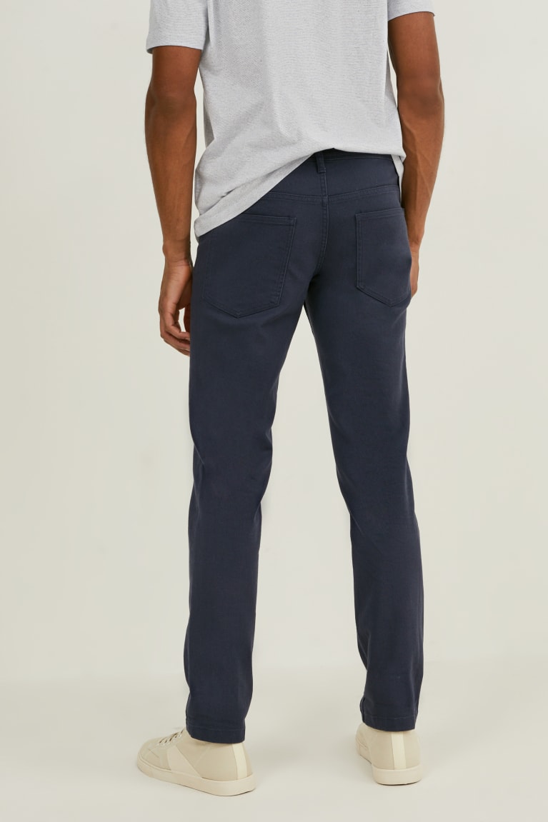 Dark Blue C&A Slim Fit Men's Trousers | LPGVT-8395