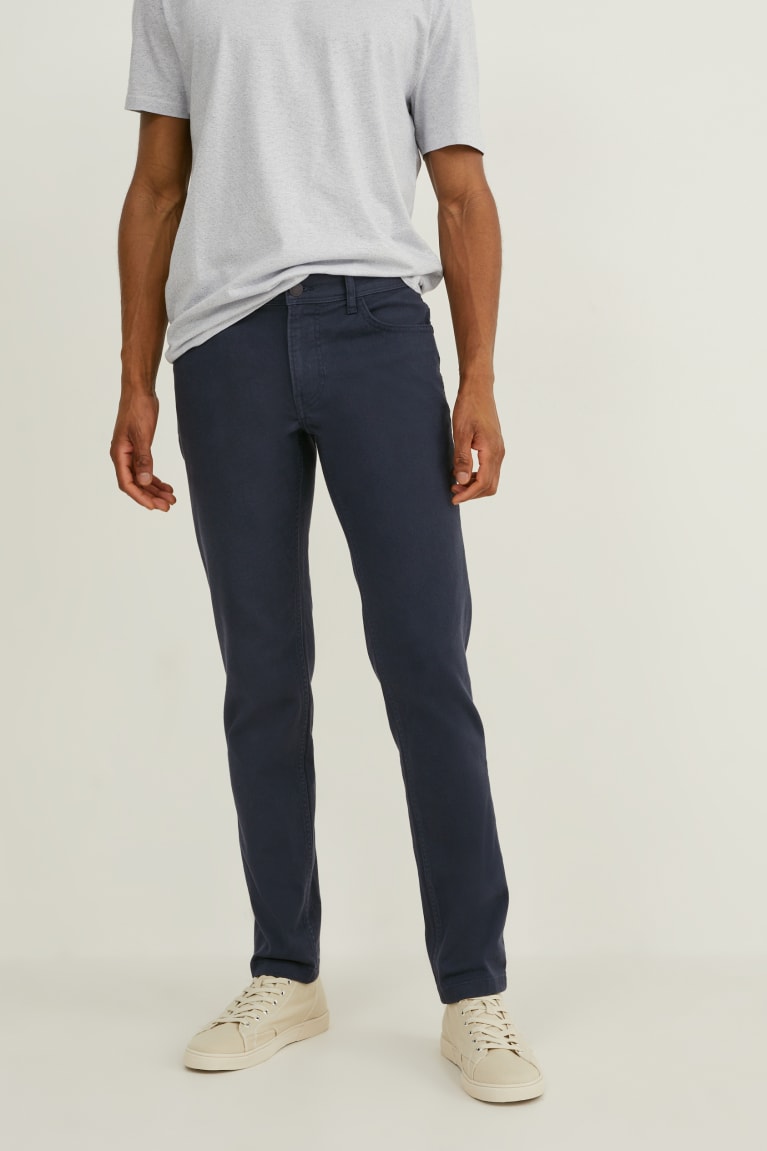 Dark Blue C&A Slim Fit Men's Trousers | LPGVT-8395