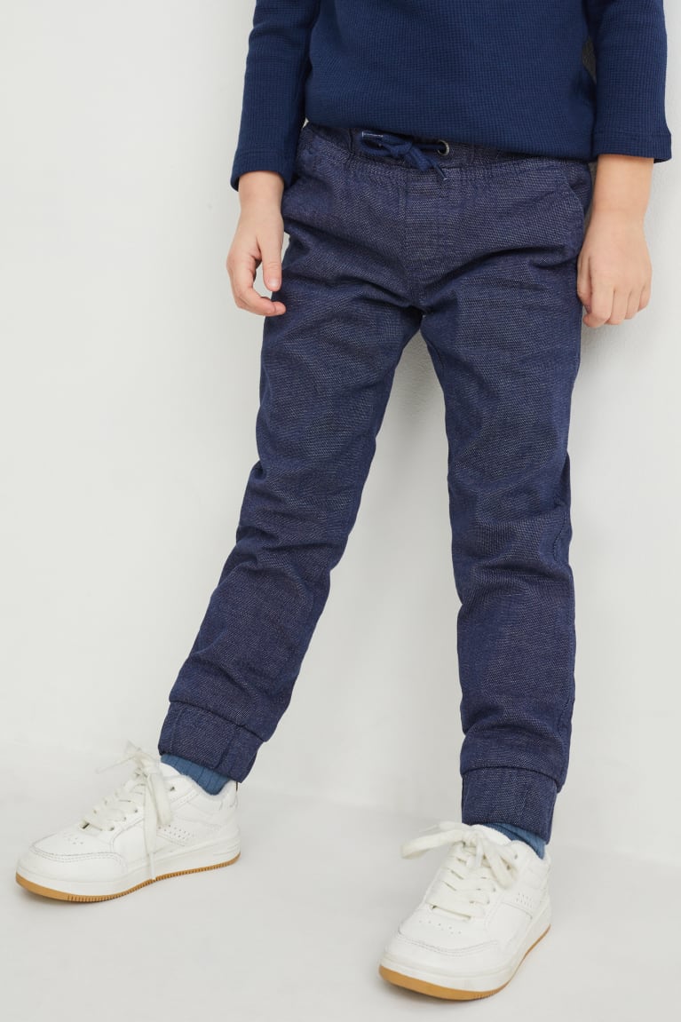 Dark Blue C&A Slim Thermal Boys' Trousers | FHLOZ-1673