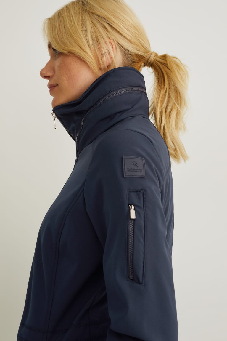 Dark Blue C&A Softshell With Hood Bionic-finish®eco Recycled Women's Coats | EQCGK-1745