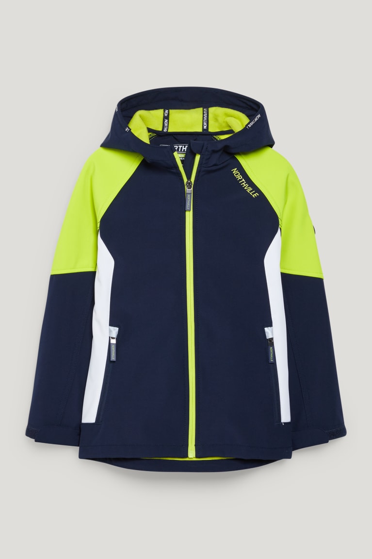 Dark Blue C&A Softshell With Hood Girls\' Jackets | FWIQV-7326