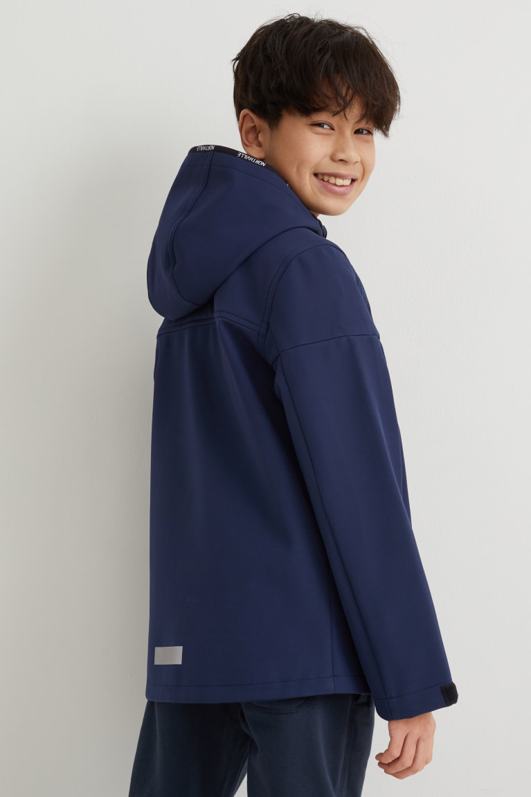 Dark Blue C&A Softshell With Hood Girls' Jackets | VLRSU-5102