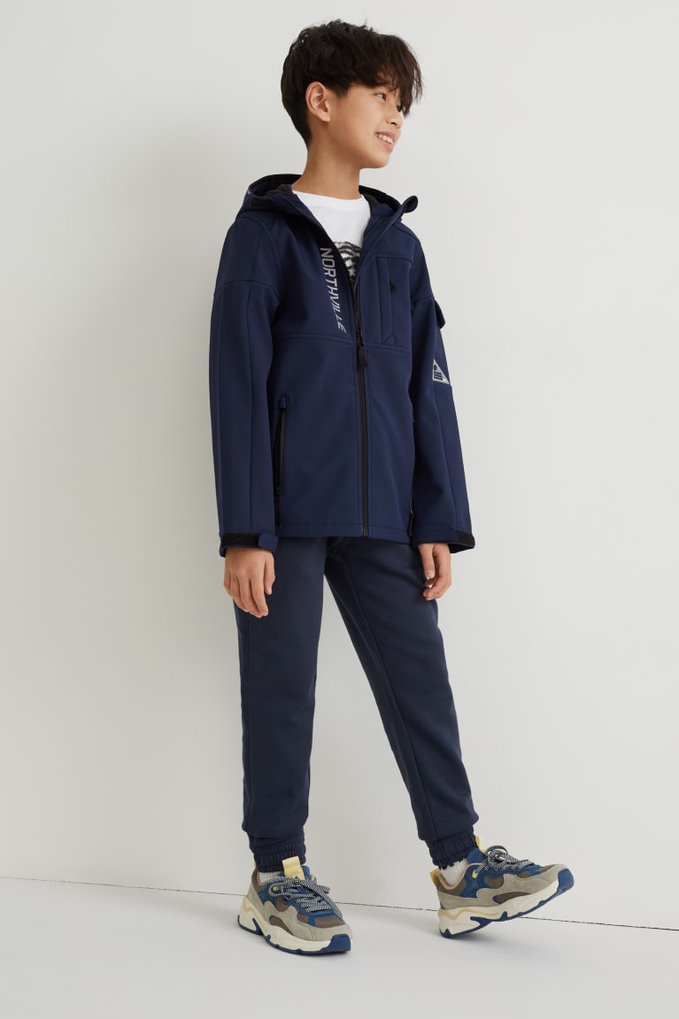 Dark Blue C&A Softshell With Hood Girls' Jackets | VLRSU-5102