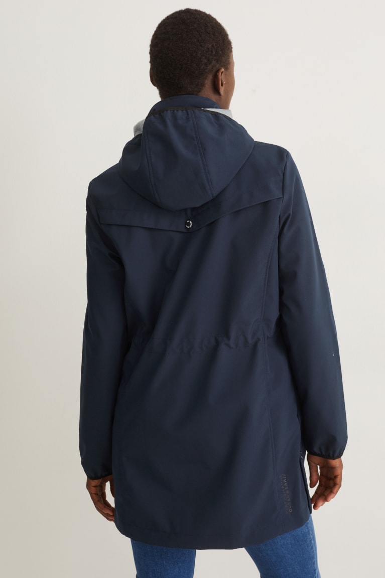 Dark Blue C&A Softshell With Hood Women's Jackets | JFRSQ-6524