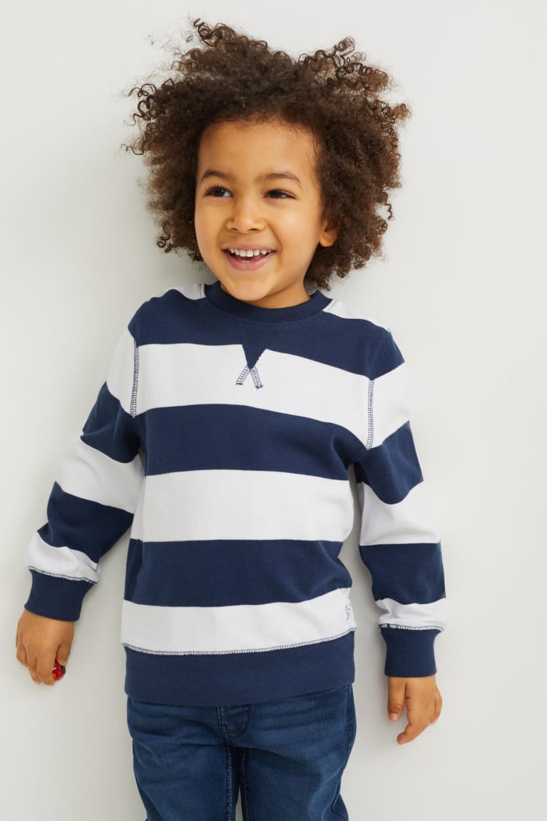 Dark Blue C&A Striped Girls\' Sweatshirts | WXPQN-4031