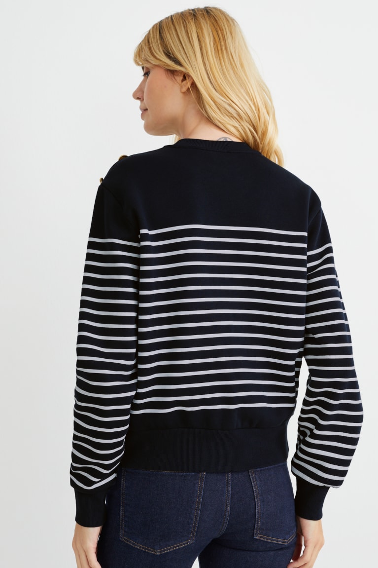 Dark Blue C&A Striped Women's Sweatshirts | SLFHM-9325