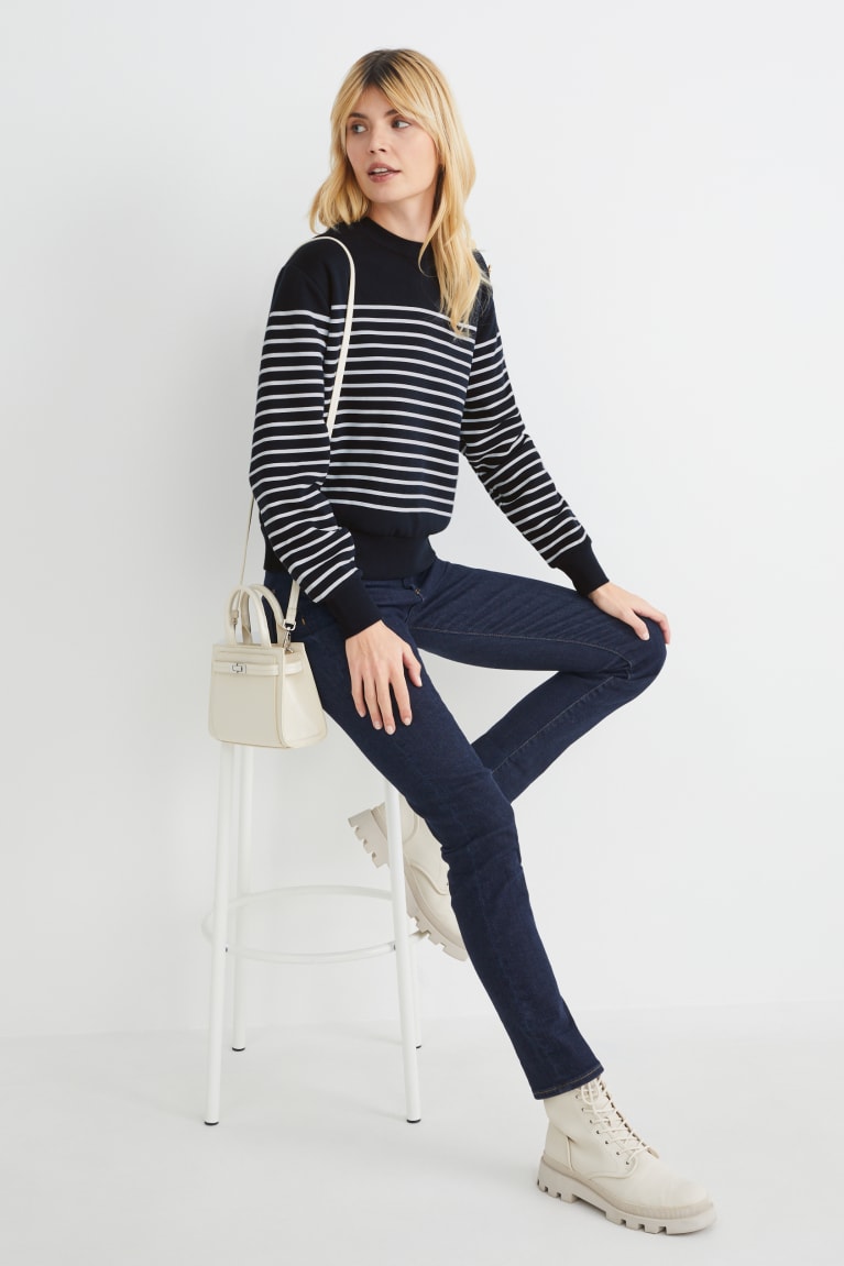 Dark Blue C&A Striped Women's Sweatshirts | SLFHM-9325