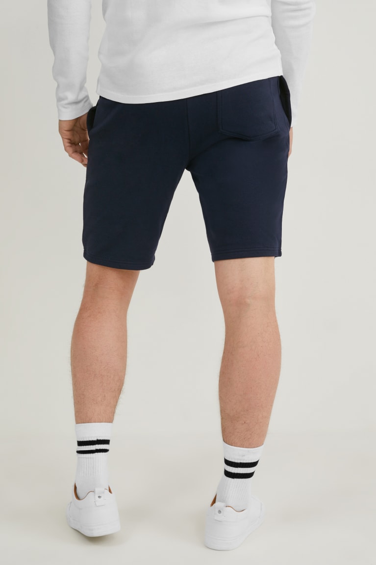 Dark Blue C&A Sweat Organic Cotton Men's Shorts | VNQKJ-8706