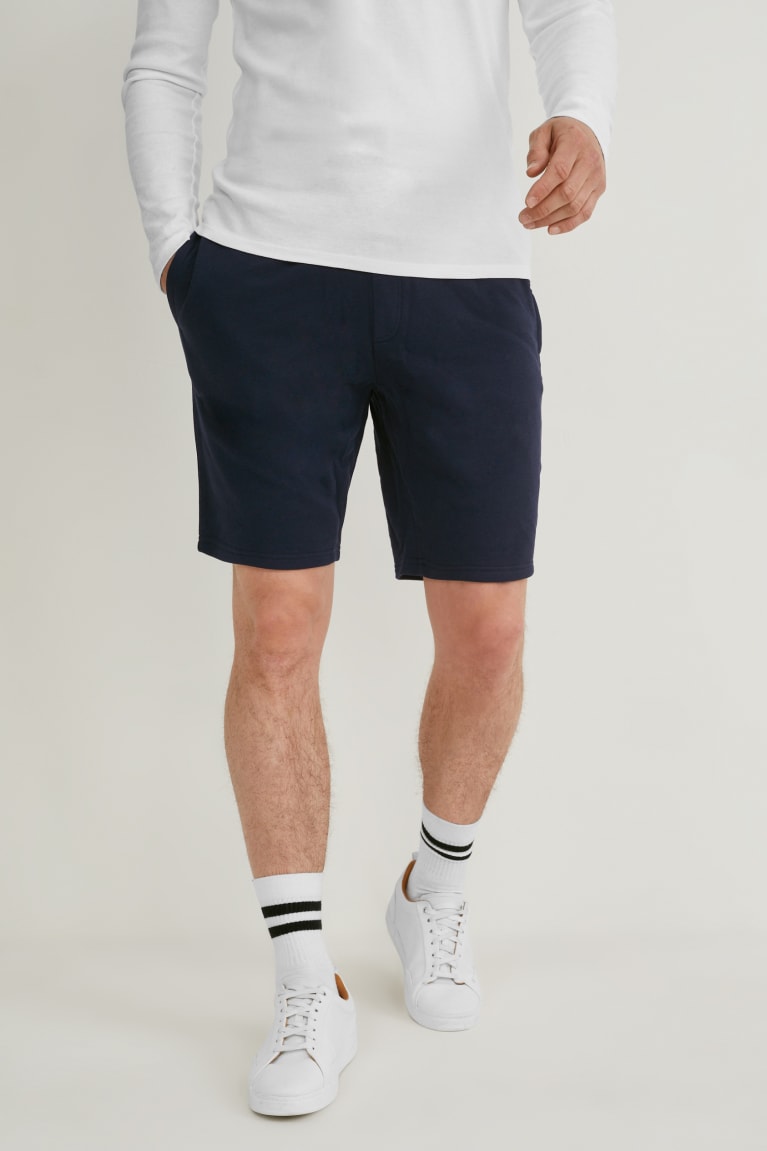 Dark Blue C&A Sweat Organic Cotton Men's Shorts | VNQKJ-8706