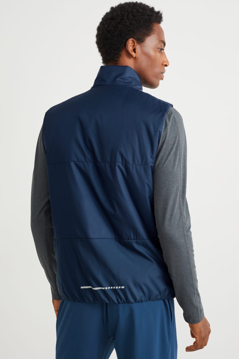 Dark Blue C&A Technical Quilted Gilet Recycled Men's Jackets | WEXOP-2874